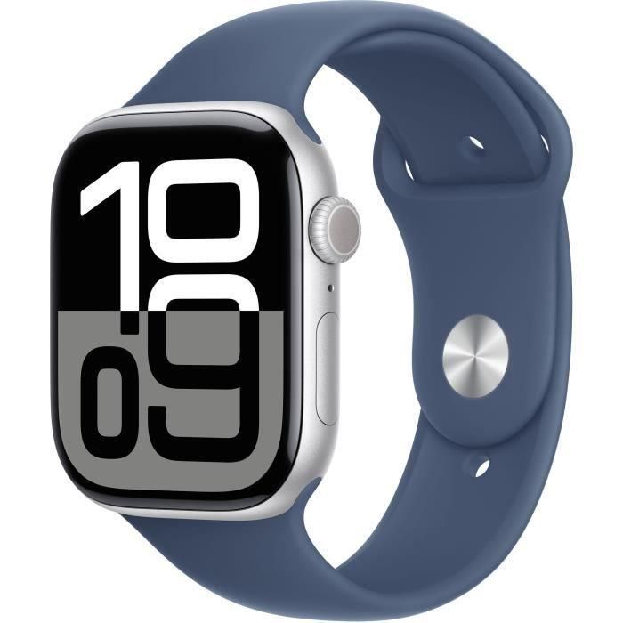 Apple Watch Series 10 GPS - 46 mm - Caja de aluminio plateada - Correa deportiva vaquera - M/L Apple Watch Series 10 GPS - 46 mm - Caja de aluminio plateada - Correa deportiva vaquera - M/L