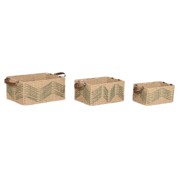 Cesta Tropical DKD Home Decor Verde Marron Claro 34 x 20 x 44 cm Set de 3 (2 Unidades) 0 Cesta Tropical DKD Home Decor Verde Marron Claro 34 x 20 x 44 cm Set de 3 (2 Unidades) 0