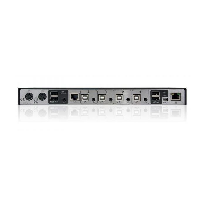 Adder CCS-PRO4 KVM Switch de Control y Comando para 4 Computadoras - Unifica Teclado, Ratón, Audio 3.5mm y USB Tipo B Free-Flow 1