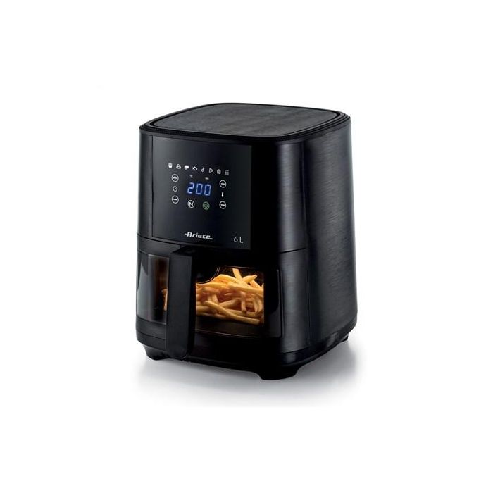 Ariete Freidora de Aire con Ventana Transparente Negra, 8 Programas Predefinidos, Pantalla Táctil, Cestas Antiadherentes Ariete Freidora de Aire con Ventana Transparente Negra, 8 Programas Predefinidos, Pantalla Táctil, Cestas Antiadherentes