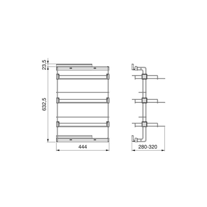 Emuca Zapatero lateral extraíble para armarios y vestidores Hack, Izquierda, Acero, Pintado color gris piedra 3 Emuca Zapatero lateral extraíble para armarios y vestidores Hack, Izquierda, Acero, Pintado color gris piedra 3