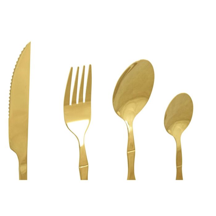 Cuberteria Basicos DKD Home Decor Dorado 7 x 24 x 15 cm Set de 16 3 Cuberteria Basicos DKD Home Decor Dorado 7 x 24 x 15 cm Set de 16 3