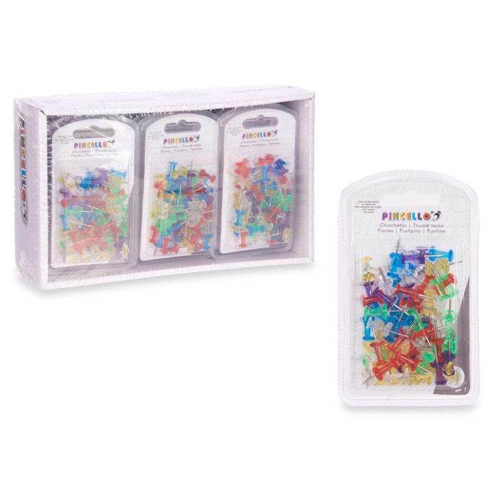 Set 60 Chinchetas Color Transparente Pincello 2X11CM (24 Unidades) 2 Set 60 Chinchetas Color Transparente Pincello 2X11CM (24 Unidades) 2