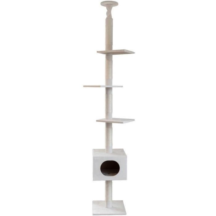 KERBL - Árbol para gatos FERDI - 38 x 38 x 240 a 260 cm - Blanco - Sisal KERBL - Árbol para gatos FERDI - 38 x 38 x 240 a 260 cm - Blanco - Sisal