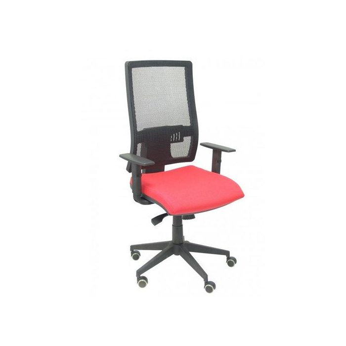 Silla Piqueras Y Crespo Horna Brazos Regulables Mecanismo Sincro Apoyo Lumbar Respaldo Malla Transpirable Y Asiento Tapizado Bali Rojo