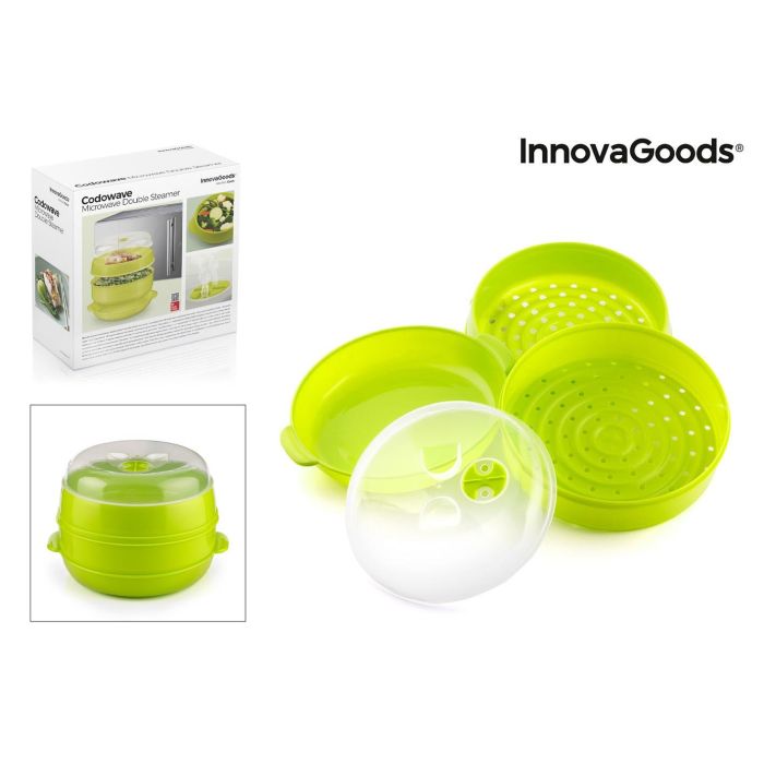 Vaporera Doble para Microondas Codowave InnovaGoods Vaporera Doble para Microondas Codowave InnovaGoods