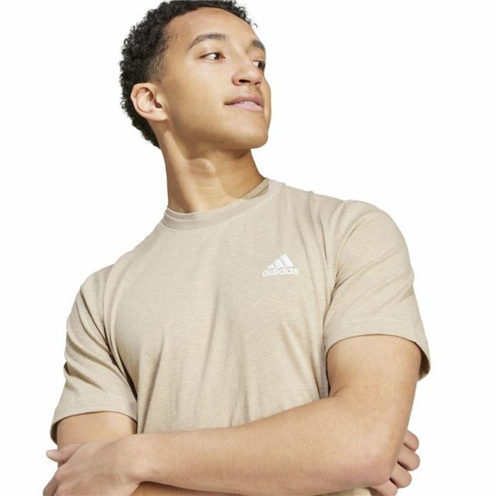 Camiseta de Manga Corta Hombre Adidas Seasonal Essentials Melange Beige 1