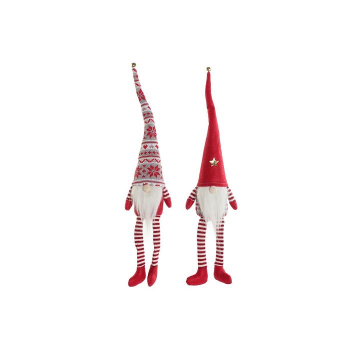 Figura Navidad Tradicional DKD Home Decor Rojo Blanco 7 x 57 x 10 cm (2 Unidades)