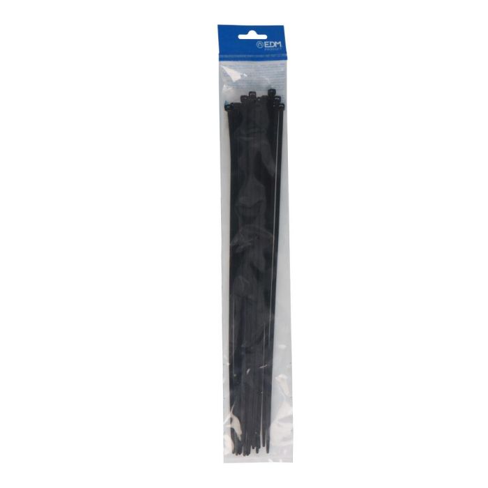 Edm Bridas negras de nylon alta calidad 4,8 x 380 mm (25 unid.)