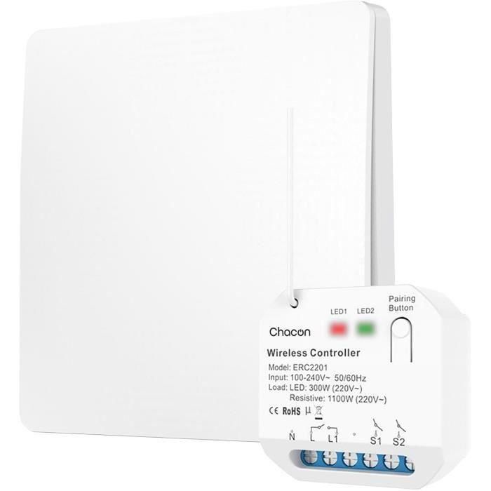 Módulo de iluminación y conjunto de interruptores - CHACON - 54666 - Inalámbrico - Sin baterías Módulo de iluminación y conjunto de interruptores - CHACON - 54666 - Inalámbrico - Sin baterías