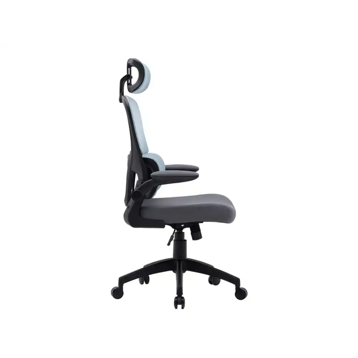 Q-connect Silla de Dirección Sorrento Malla Base Metálica Ruedas Premium, Color Azul Gris, Altura Máx. 1320 mm, Ancho 650 mm, Profundidad 600 mm 2