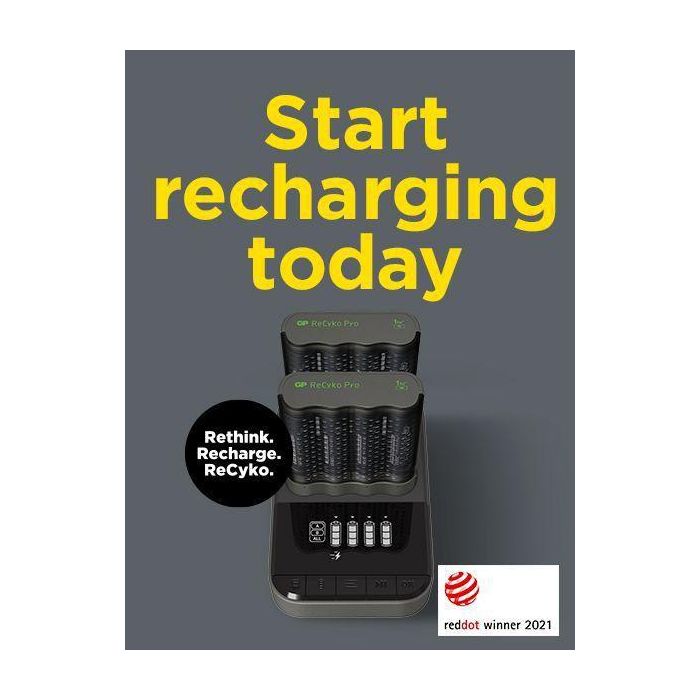 GP ReCyko Pro-Charger Dock P461 con 2 Cargadores Pro + 8 Pilas Recargables AA Pro Photoflash 13 GP ReCyko Pro-Charger Dock P461 con 2 Cargadores Pro + 8 Pilas Recargables AA Pro Photoflash 13
