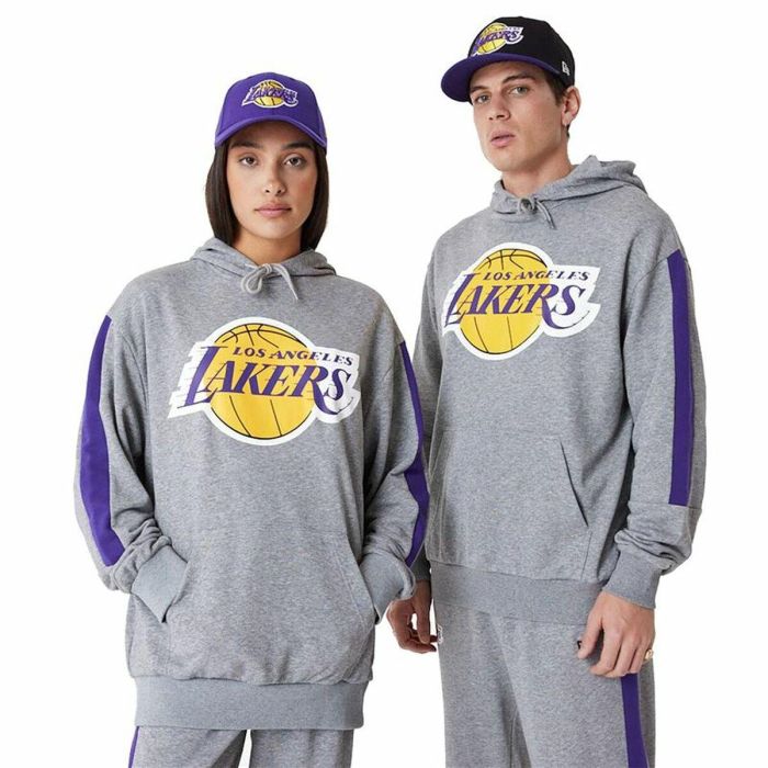 Sudadera con Capucha Unisex New Era LA Lakers NBA Colour Block Gris M 0 Sudadera con Capucha Unisex New Era LA Lakers NBA Colour Block Gris M 0