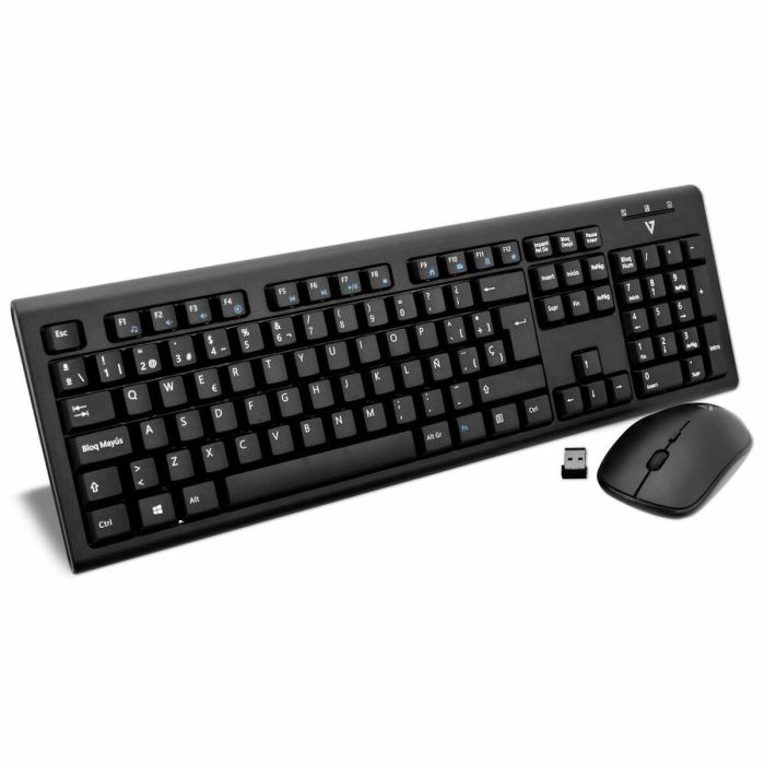 Teclado y Ratón V7 CKW200ES Negro Qwerty Español Teclado y Ratón V7 CKW200ES Negro Qwerty Español