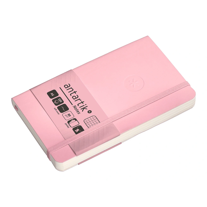 Antartik Cuaderno A6 Tapa Blanda Cuadriculado Rosa Pastel 100 Hojas 80gr Fsc 5