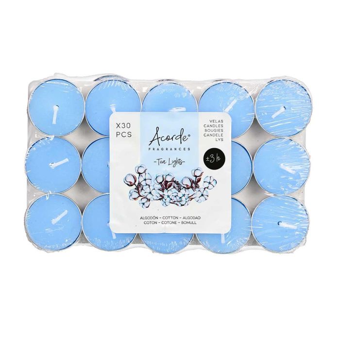 Set 30 Tea Light Algodon 3H Acorde 19x2x11cm (24 Unidades) 1 Set 30 Tea Light Algodon 3H Acorde 19x2x11cm (24 Unidades) 1