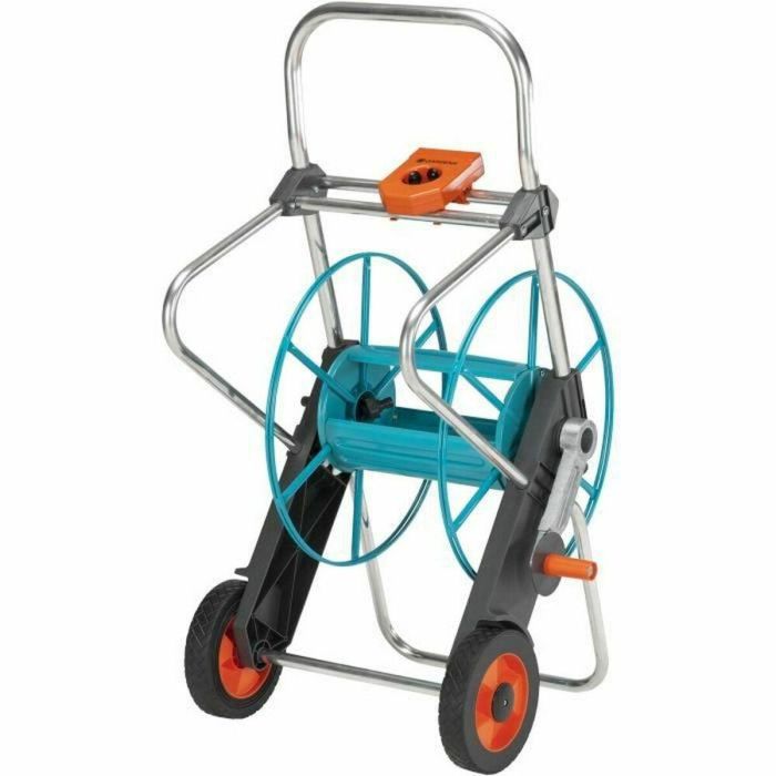 Gardena 100 Enrollador de Manguera de Jardín Metálico con Ruedas, para Mangueras de hasta 100 metros y 13 mm de Diámetro