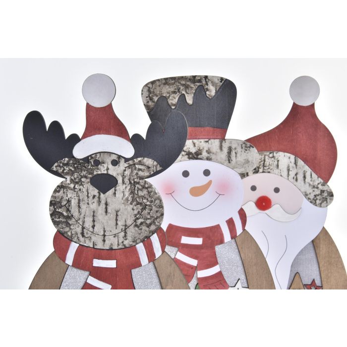 DKD Home Decor Decoración de Navidad Luminosa Alpina LED MDF Natural Multicolor 7x40.5x18 cm Pack de 3 Unidades a Pilas AA 2