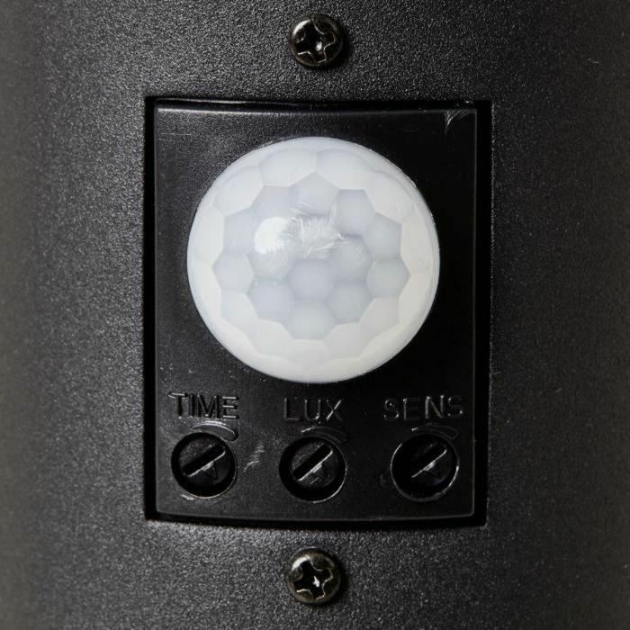 Brilliant DODY Pilona de Exterior con Detector de Movimiento, Negra, Metal y Plástico, Compatible E27 LED 1x10W, IP44 2
