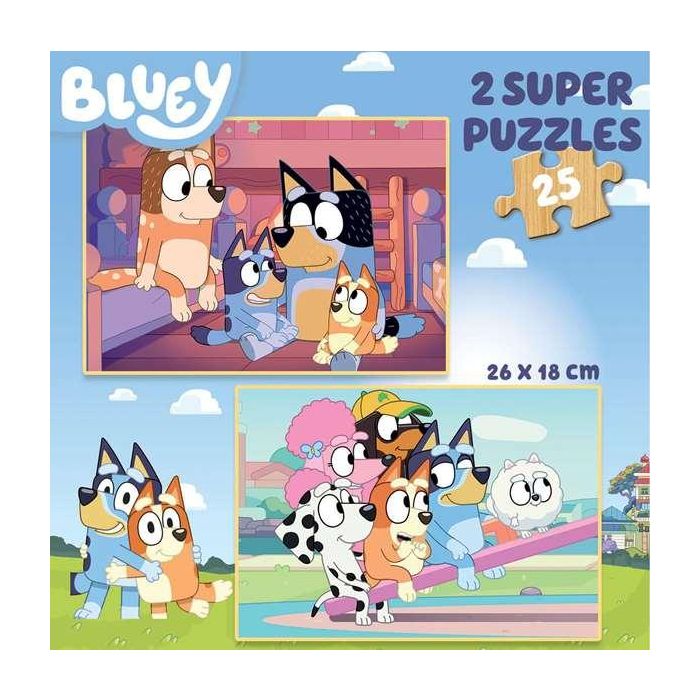 Puzzle de madera 2x25 piezas bluey 1 Puzzle de madera 2x25 piezas bluey 1