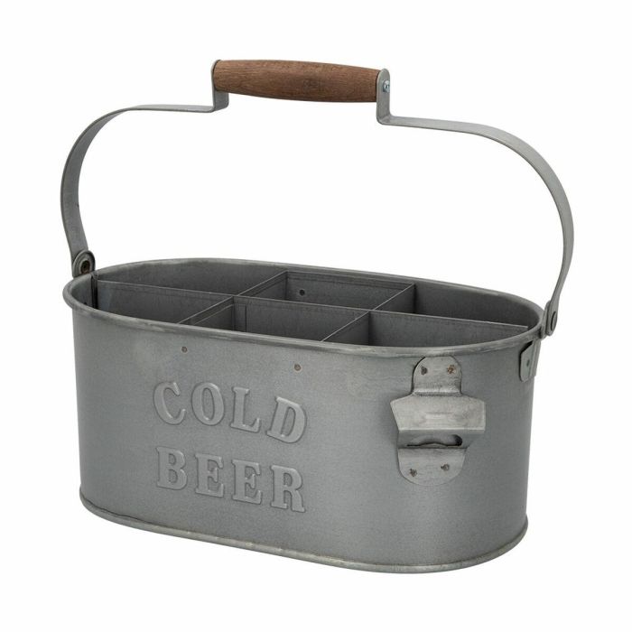 Cesta Decorativa Aktive Acero Galvanizado 35,5 x 16 x 19,5 cm Botellero (6 Unidades) 4 Cesta Decorativa Aktive Acero Galvanizado 35,5 x 16 x 19,5 cm Botellero (6 Unidades) 4