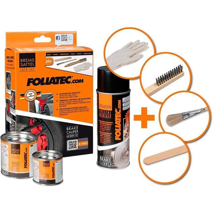 Foliatec FO2160 Set Pintura para Pinzas de Freno Rojo 3 Componentes Racing, Resistente a Calor, Químicos y Corrosión, Brillo Duradero para 4 Pinzas 7