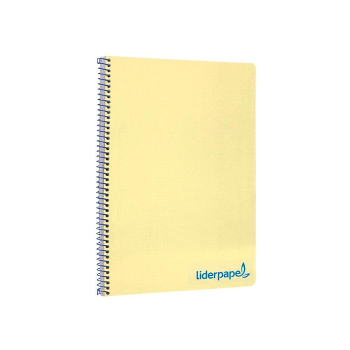 Cuaderno Espiral Liderpapel A4 Wonder Tapa Plastico 80H 90 gr Cuadro 4 mm Con Margen Color Amarillo 5 unidades 5