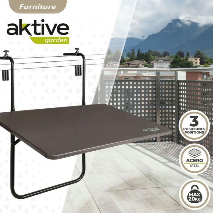 Mesa Plegable Aktive Para colgar en balcón Acero 60 x 66,5 x 40 cm (4 Unidades) 3