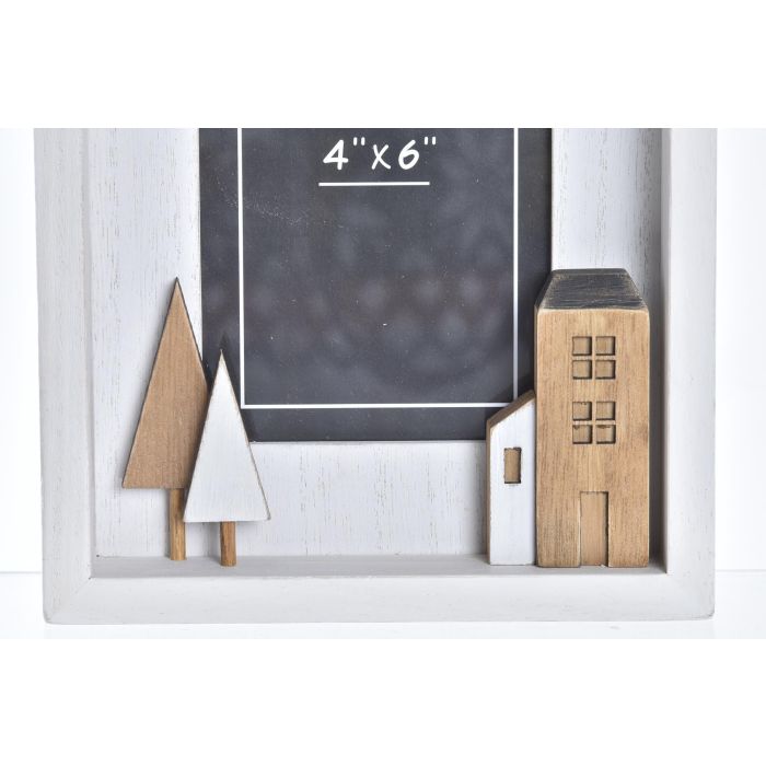 DKD Home Decor Marco de Foto 10x15 cm Blanco y Marrón de Madera y Cristal Colección Urban Casitas (2 Unidades) 2 DKD Home Decor Marco de Foto 10x15 cm Blanco y Marrón de Madera y Cristal Colección Urban Casitas (2 Unidades) 2