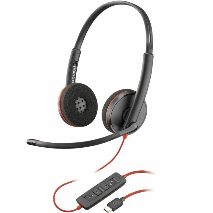 Poly Blackwire 3220 Auricular UC cableado con Micrófono Cancelación Ruido Estéreo USB-C para PC, Llamadas, Música y Multimedia