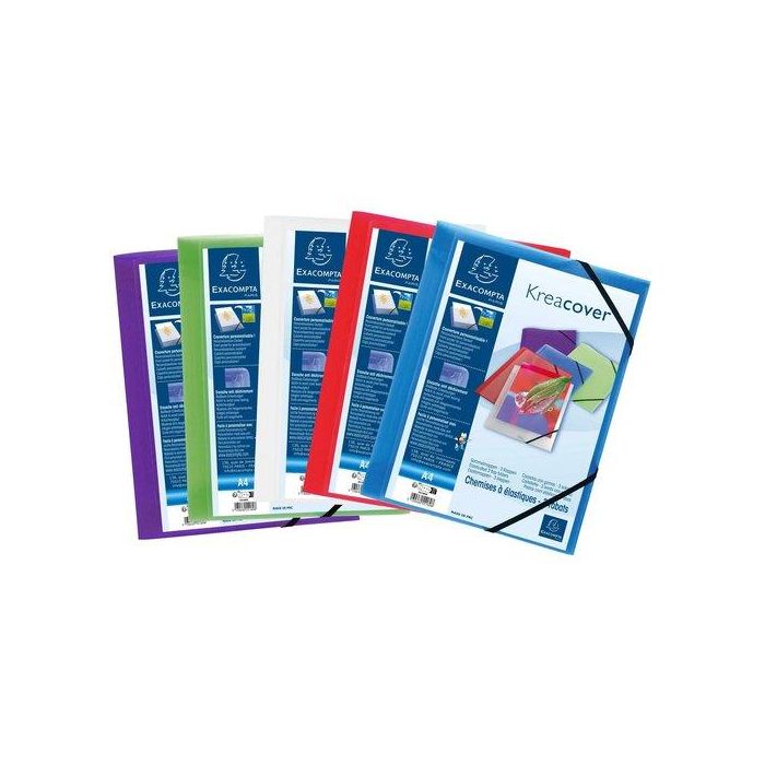 Carpeta De Gomas Y Solapas Exacompta Kreacover Pp Translucido A4 Surtido (5 Col.) (Set de 5)