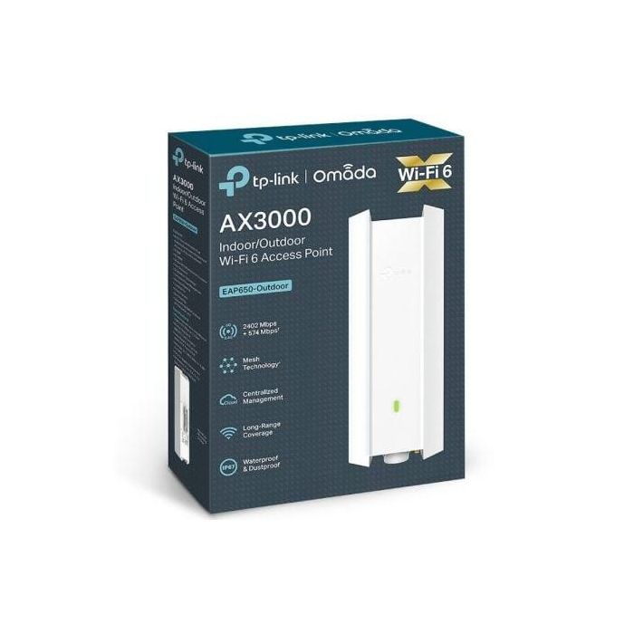 TP-LINK Punto de Acceso Wi-Fi 6 de Doble Banda para Interiores/Exteriores Ax3000 Puerto: 1× Puerto Gigabit Rj45 Velocidad: 574Mbps A 2.4 Ghz + 2402 Mbps A 5 Ghz Caracteristica: 802.3At Poe y Poe Pasivo, Ip67 Resistente A La Intemperie, Antenas × 4 I 3 TP-LINK Punto de Acceso Wi-Fi 6 de Doble Banda para Interiores/Exteriores Ax3000 Puerto: 1× Puerto Gigabit Rj45 Velocidad: 574Mbps A 2.4 Ghz + 2402 Mbps A 5 Ghz Caracteristica: 802.3At Poe y Poe Pasivo, Ip67 Resistente A La Intemperie, Antenas × 4 I 3