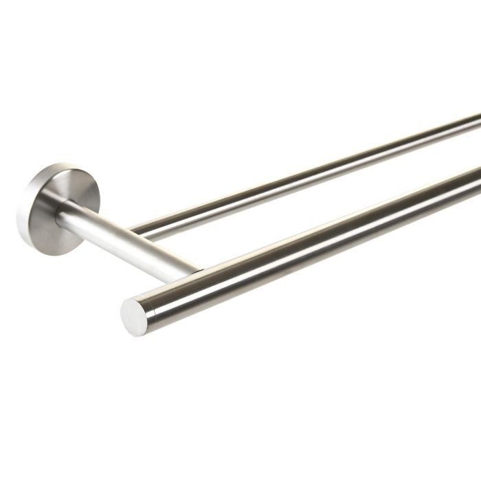 DKD Home Decor Toallero Básico Inox Plateado para Pared. 70 cm de Ancho, 13.5 cm de Fondo, 5.3 cm de Alto.