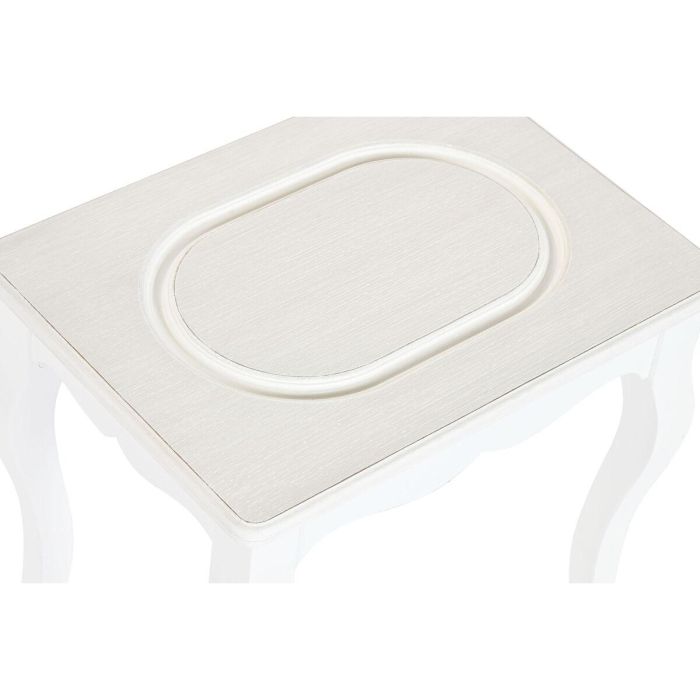 Mesita Auxiliar Romantico DKD Home Decor Gris Claro Blanco 35 x 47 x 53 cm Set de 3 4 Mesita Auxiliar Romantico DKD Home Decor Gris Claro Blanco 35 x 47 x 53 cm Set de 3 4