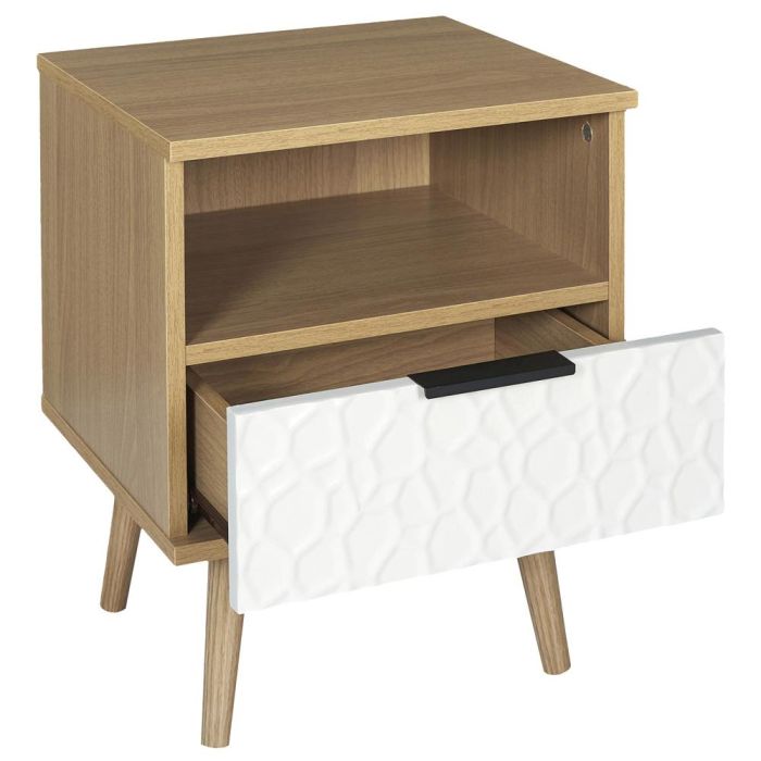 Home Deco Factory Mesita de Noche con Cajón Bicolor - 40x35 cm, Altura 49 cm 3 Home Deco Factory Mesita de Noche con Cajón Bicolor - 40x35 cm, Altura 49 cm 3