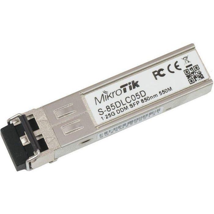 MikroTik S-85DLC05D SFP Transceptor 1.25G, 850nm, Conector LC Dual, 550m Fibra Multi Modo (MM), DDM