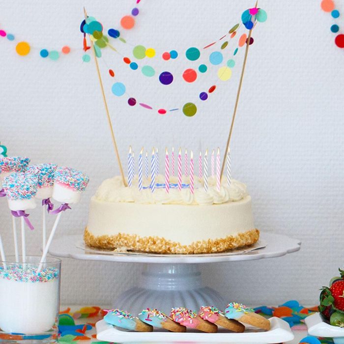 Party Time Juego de 24 Velas Aniversario con 12 Soportes y Decoración 'Happy Birthday' 1