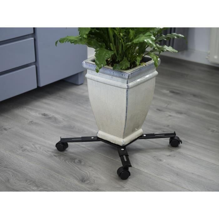 NATURE Estantería enrollable para plantas extensibles - Metal negro - H6 x 34/51 x 34/51 cm 2 NATURE Estantería enrollable para plantas extensibles - Metal negro - H6 x 34/51 x 34/51 cm 2