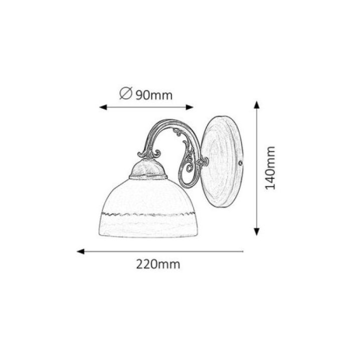 RABALUX RAB-8811 Aplique de Pared Flossi Clásico con 1x Casquillo E27, Metal Latón y Tulipa Cristal Opalino Blanco IP20 Max. 40W 1 RABALUX RAB-8811 Aplique de Pared Flossi Clásico con 1x Casquillo E27, Metal Latón y Tulipa Cristal Opalino Blanco IP20 Max. 40W 1