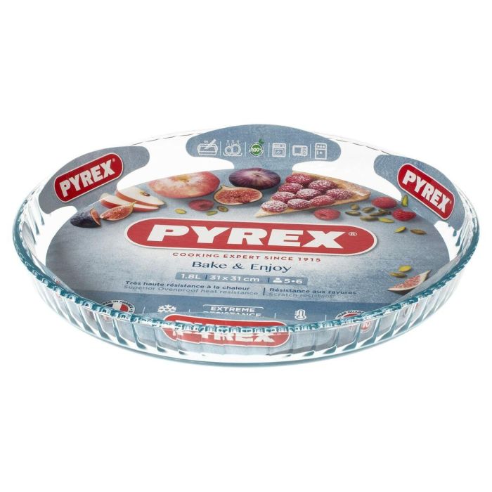 Pyrex Molde Tarta Plano Iconic'S Vidrio Borosilicato 31x31x4 cm | Extra Resistente, Apto Horno 300°C, Microondas y Lavavajillas 8 Pyrex Molde Tarta Plano Iconic'S Vidrio Borosilicato 31x31x4 cm | Extra Resistente, Apto Horno 300°C, Microondas y Lavavajillas 8