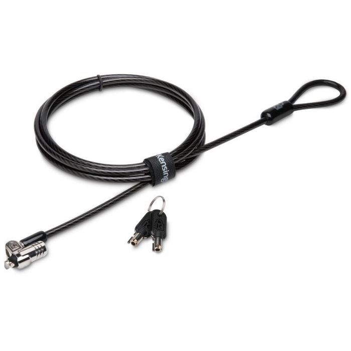 Kensington K65020EU Candado de Seguridad con Llave MicroSaver 2.0 para Portátil, Cable de Acero al Carbón, Negro/Plata