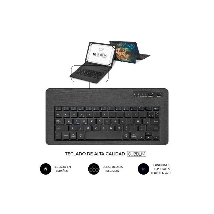 Subblim SUBKT5-BTTL30 Funda con Teclado Bluetooth 5.2 Keytab Pro BT para Tablets 9-11" Ultra Slim, Español, Compatible con iPad, Samsung, Lenovo, Huawei, Xiaomi 4 Subblim SUBKT5-BTTL30 Funda con Teclado Bluetooth 5.2 Keytab Pro BT para Tablets 9-11" Ultra Slim, Español, Compatible con iPad, Samsung, Lenovo, Huawei, Xiaomi 4