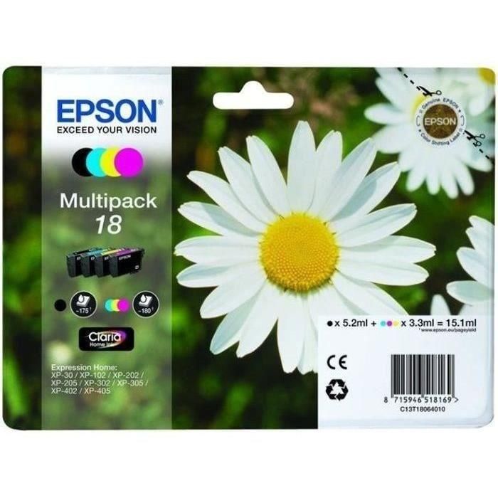 Epson Multipack Tinta 18 Claria BL 4 Colores Original 0 Epson Multipack Tinta 18 Claria BL 4 Colores Original 0