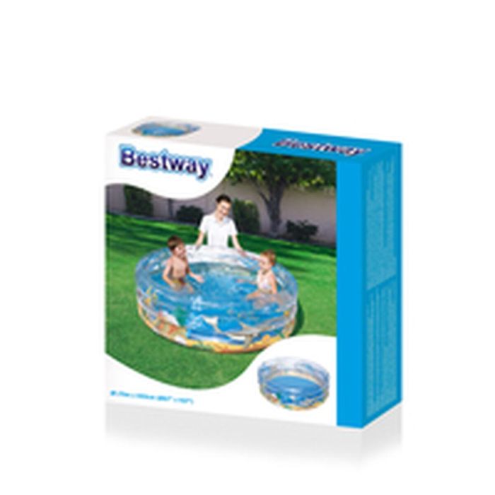 Bestway Piscina Hinchable 3 Aros Transparente Tropical 170x53 cm +6 Años Jardin 51048 7