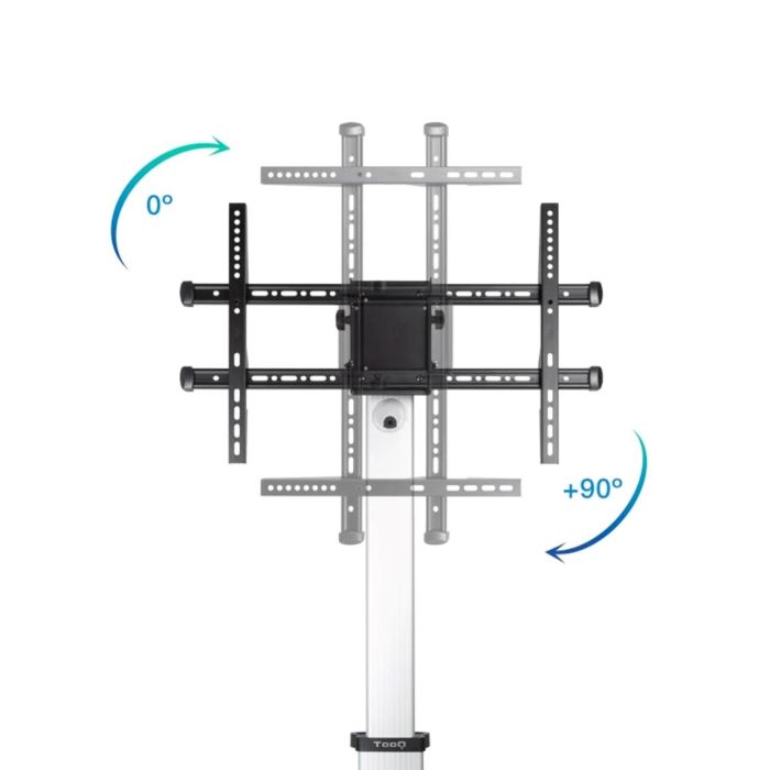 TooQ FS1886M-B Soporte de Suelo con Ruedas Inclinable Ajustable para TV 37-86" / 50kg, VESA 200x200-600x400, Altura 1.2-1.6m 2