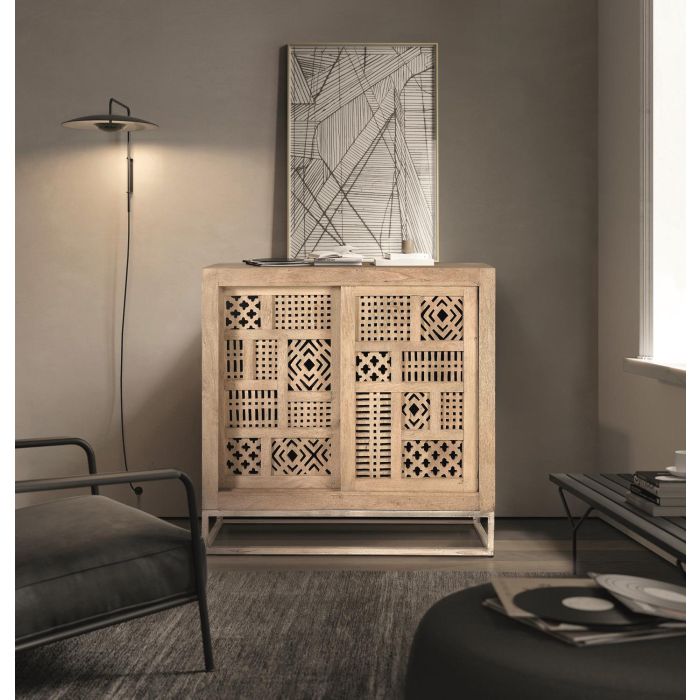 GINER Y COLOMER Aparador Madera de Mango y Patas de Metal Natural 90 cm 6