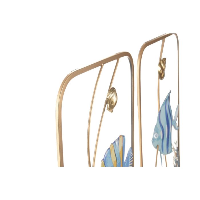 Decoracion Pared Mediterraneo DKD Home Decor Azul Dorado 2.5 x 74 x 29 cm (4 Unidades) 1