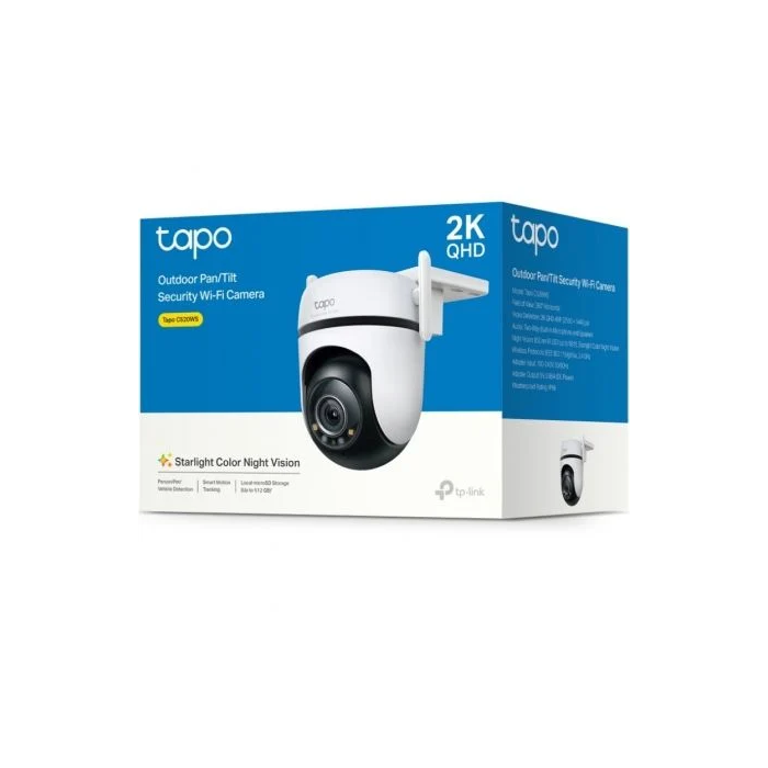 TP-Link Tapo C520WS Cámara de Vigilancia Exterior 2K QHD Visión Nocturna a Color Detección IA Cobertura 360º IP66 3
