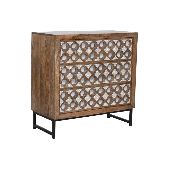 Cómoda Home ESPRIT Marrón Negro Plateado Madera de mango Espejo Indio 80 x 38 x 80 cm 0 Cómoda Home ESPRIT Marrón Negro Plateado Madera de mango Espejo Indio 80 x 38 x 80 cm 0