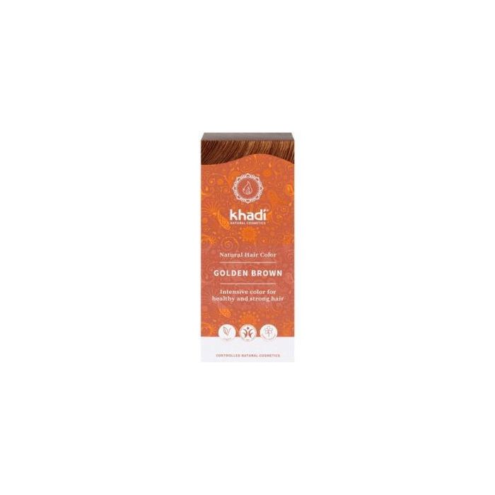 KHADI Tinte Herbal Color Castaño Dorado 100g, Ecológico, 100% Vegetal, sin Amoniaco ni PPD